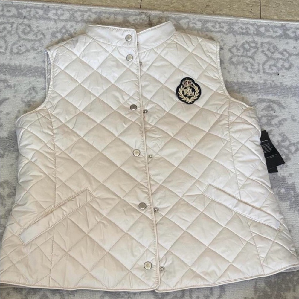Women's Cream Quilted Vest